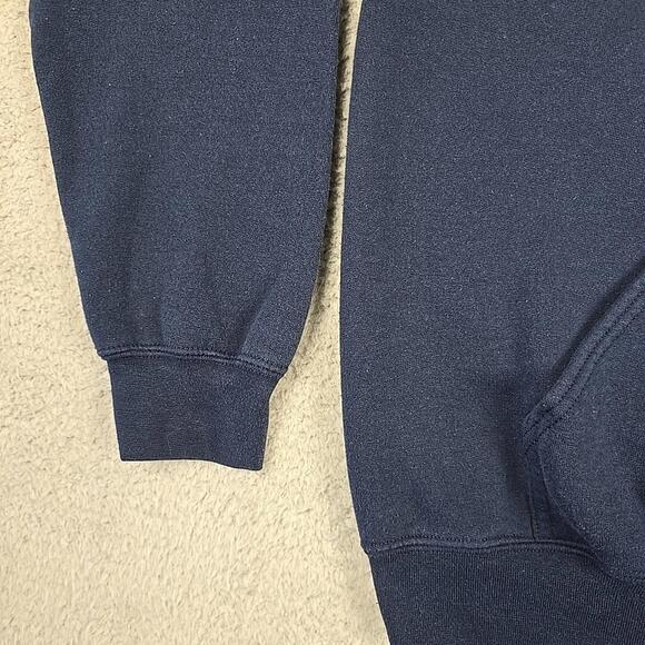 Unisex Gildan Dry Blend Hoodie 50% Poly /50% cotton Blue Medium Inderkum - Picture 5 of 9